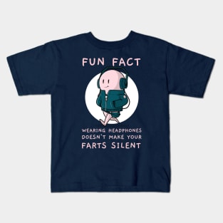 Funny Headphones Silent Fart Joke Kids T-Shirt